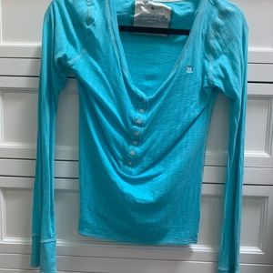 Women’s V-Neck Henley Tee by Abercrombie & Fitch